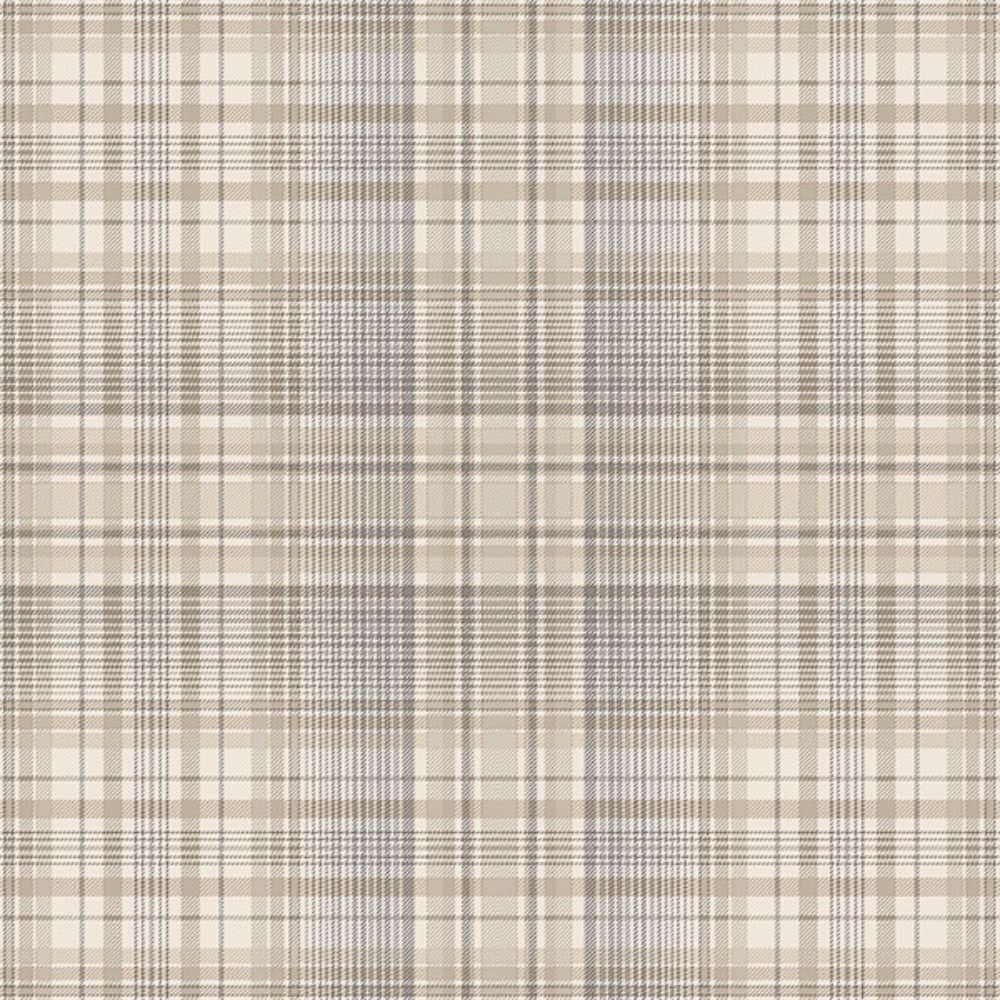 Patton Wallcoverings AF37721 Flourish (Abby Rose 4) Check Plaid Wallpaper in Beige, Coffee & Grey